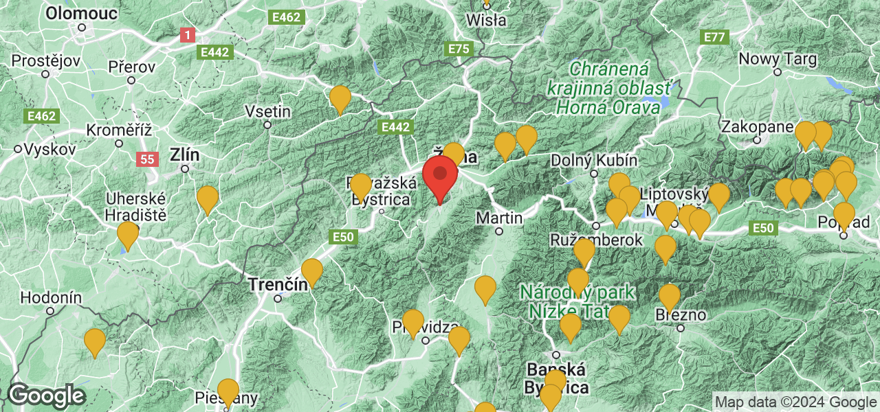 Map Rajecke Teplice
